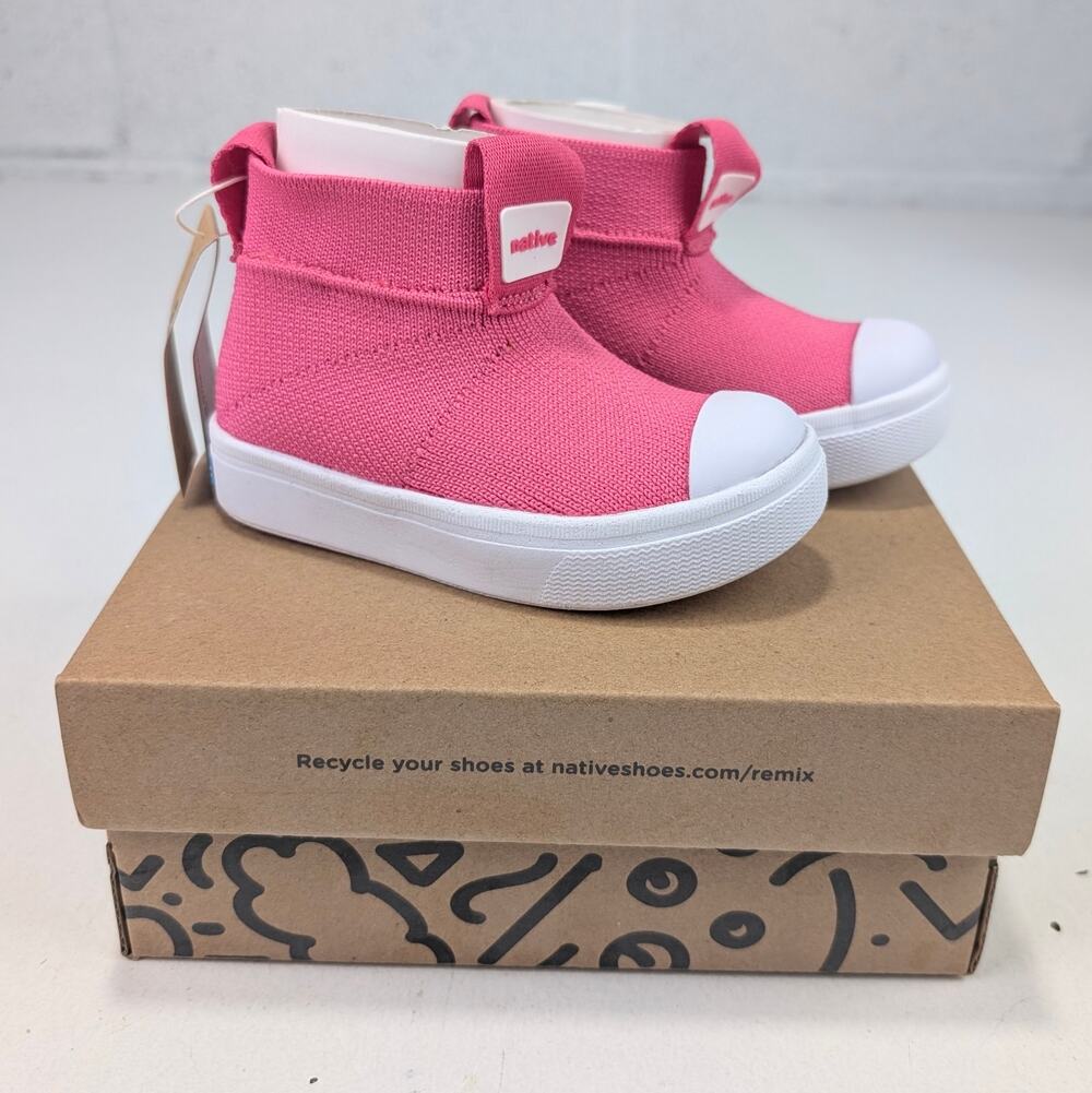 Native Jefferson Hydroknit Hightop Shoes - Youth Toddler 6 - Pink